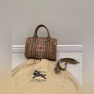 Burberry Vintage Beige and Brown Plaid Purse